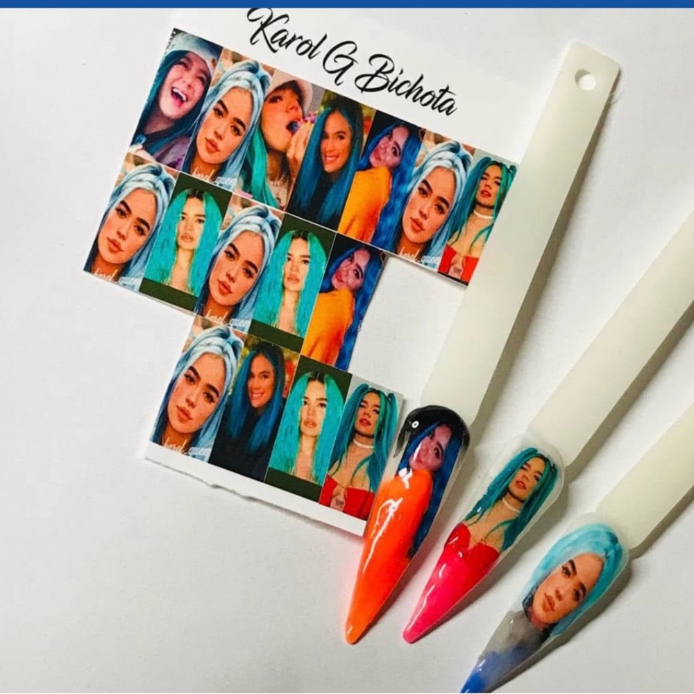 3 sheets stickers for nail 
Karol G